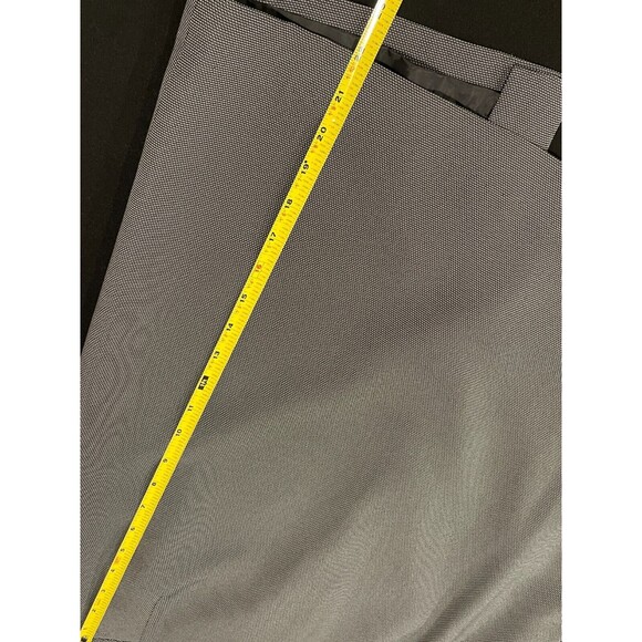 ~ Le Suit 2pc Skirt Suit 8p Black Print White Trim Work Notch Lapel Pencil Skirt - Picture 14 of 16